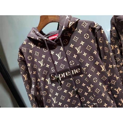 brown louis vuitton supreme hoodie|supreme louis vuitton tracksuit.